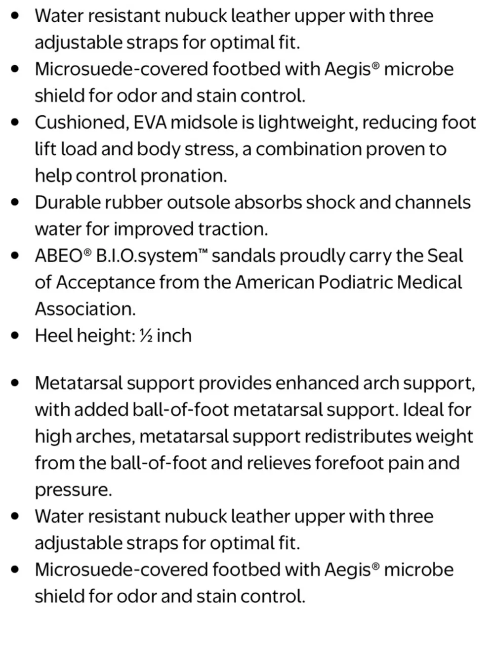 Abeo Bio System Women's Sandals Black Size 8.5 WP Comfort Strappy Orthotic Fit - Picture 15 of 16